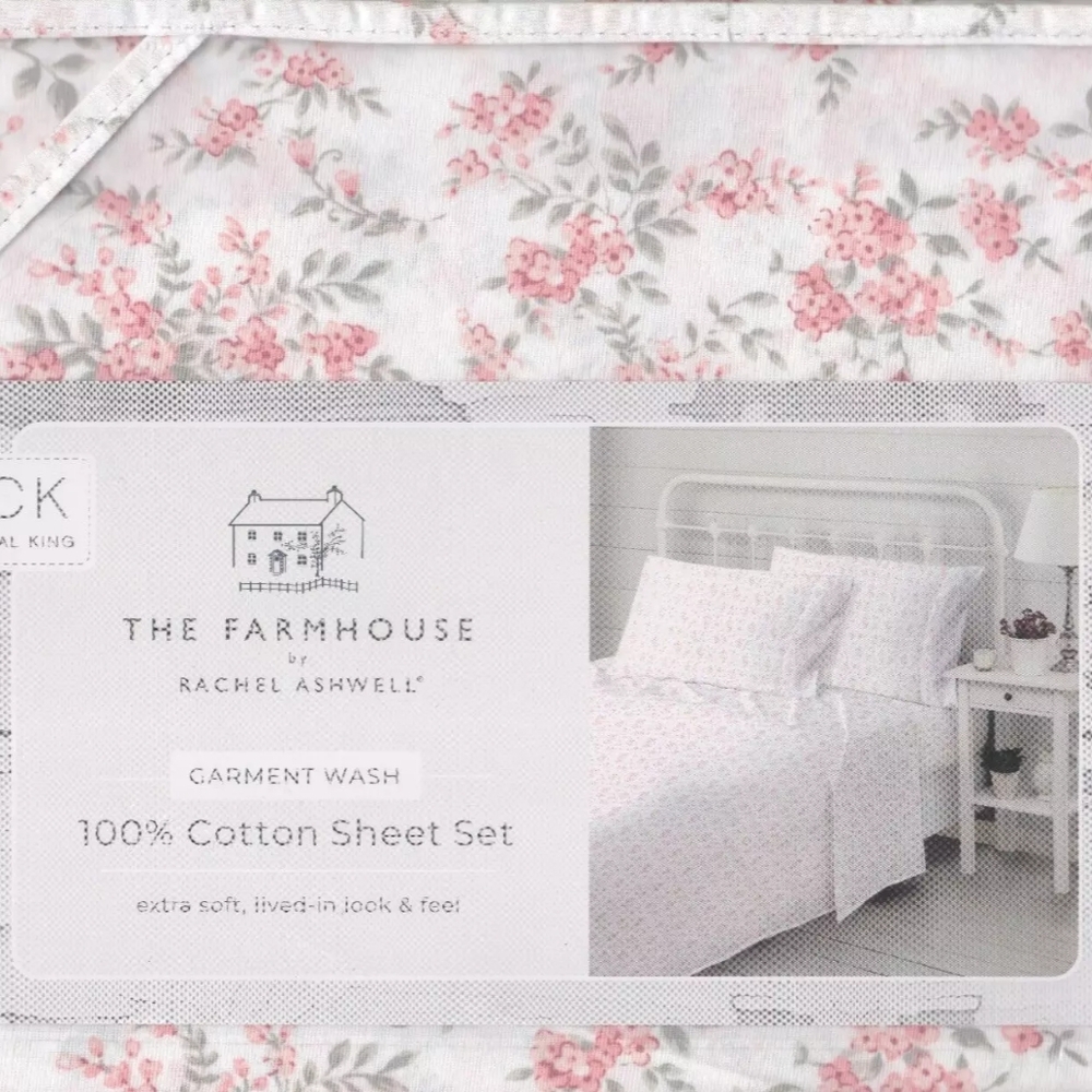 Shabby Chic The Farmhouse California King Sheets Primrose Pink 4p Rachel Ashwell